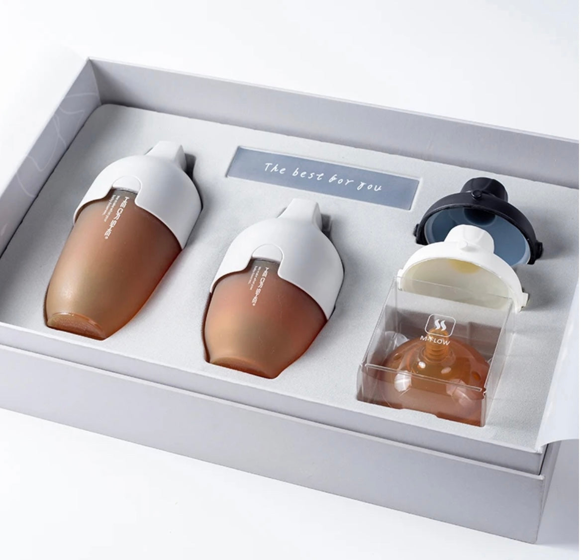 Ultrabreit Hals Babyflasche Premium Geschenkset (Grau)