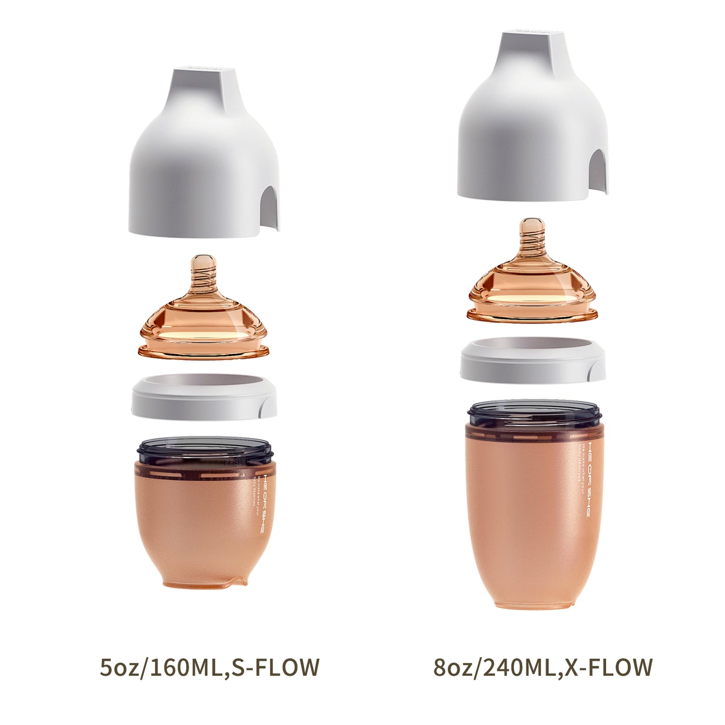 Ultrabreit Hals Babyflasche Premium Geschenkset (Grau)