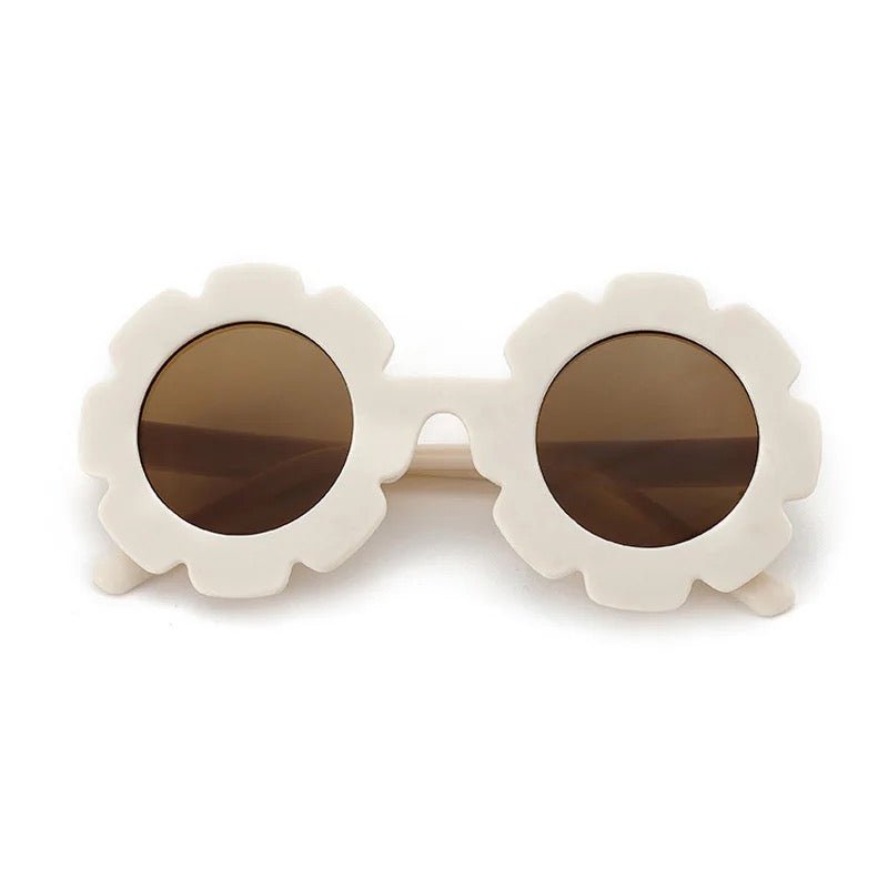 Blumensonnenbrille mit Haarspangen - 3er Set (Beige/Creme) - Thibs Baby Club