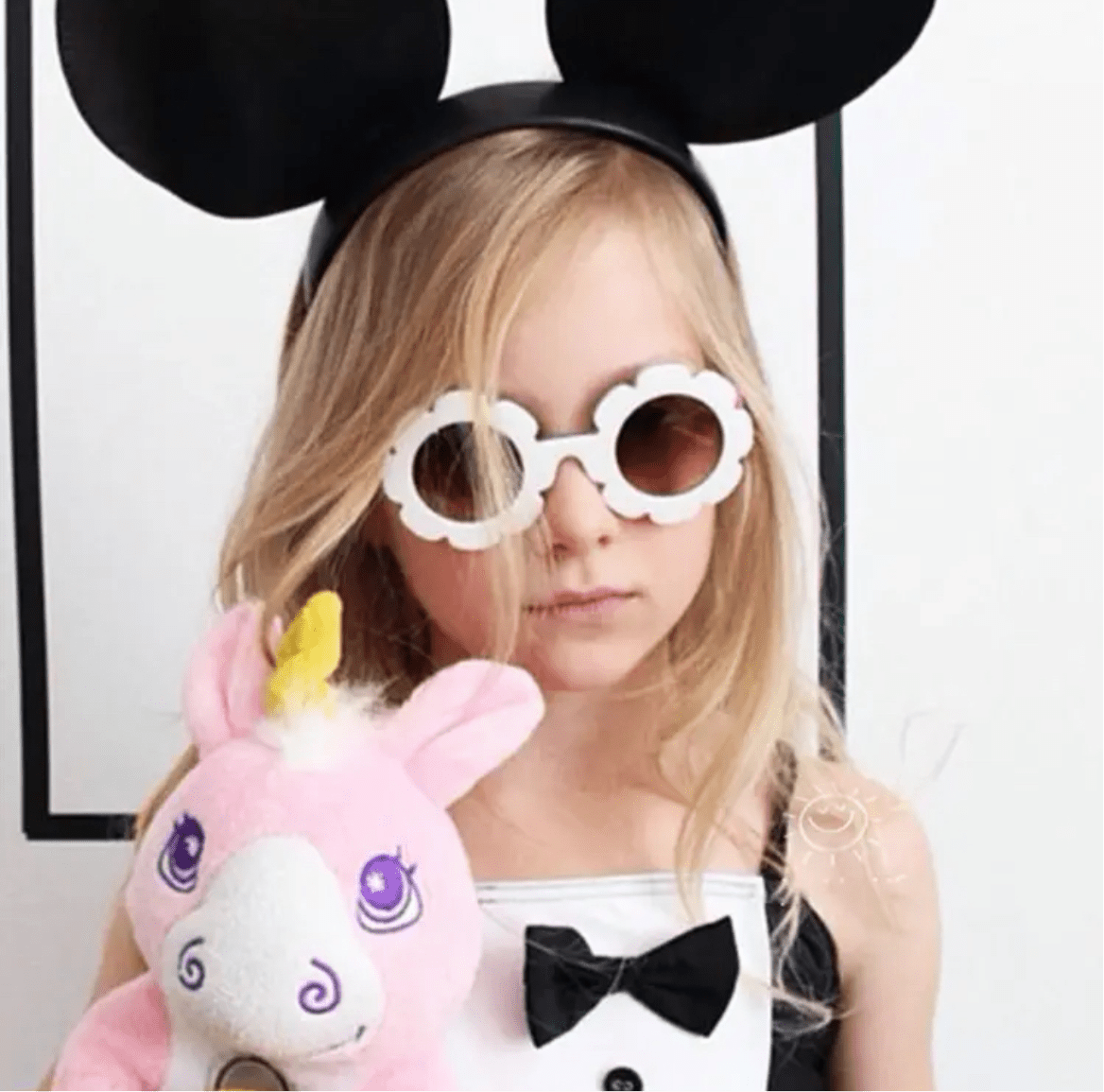 Blumensonnenbrille mit Haarspangen - 3er Set (Blau/Dunkelblau) - Thibs Baby Club