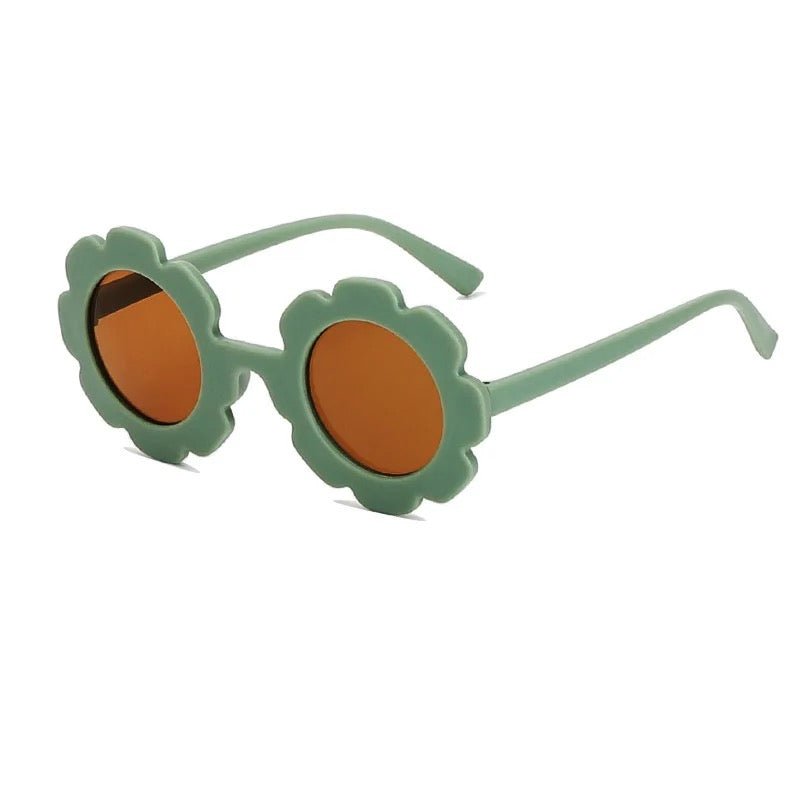 Blumensonnenbrille mit Haarspangen - 3er Set (Gelb/Khaki) - Thibs Baby Club