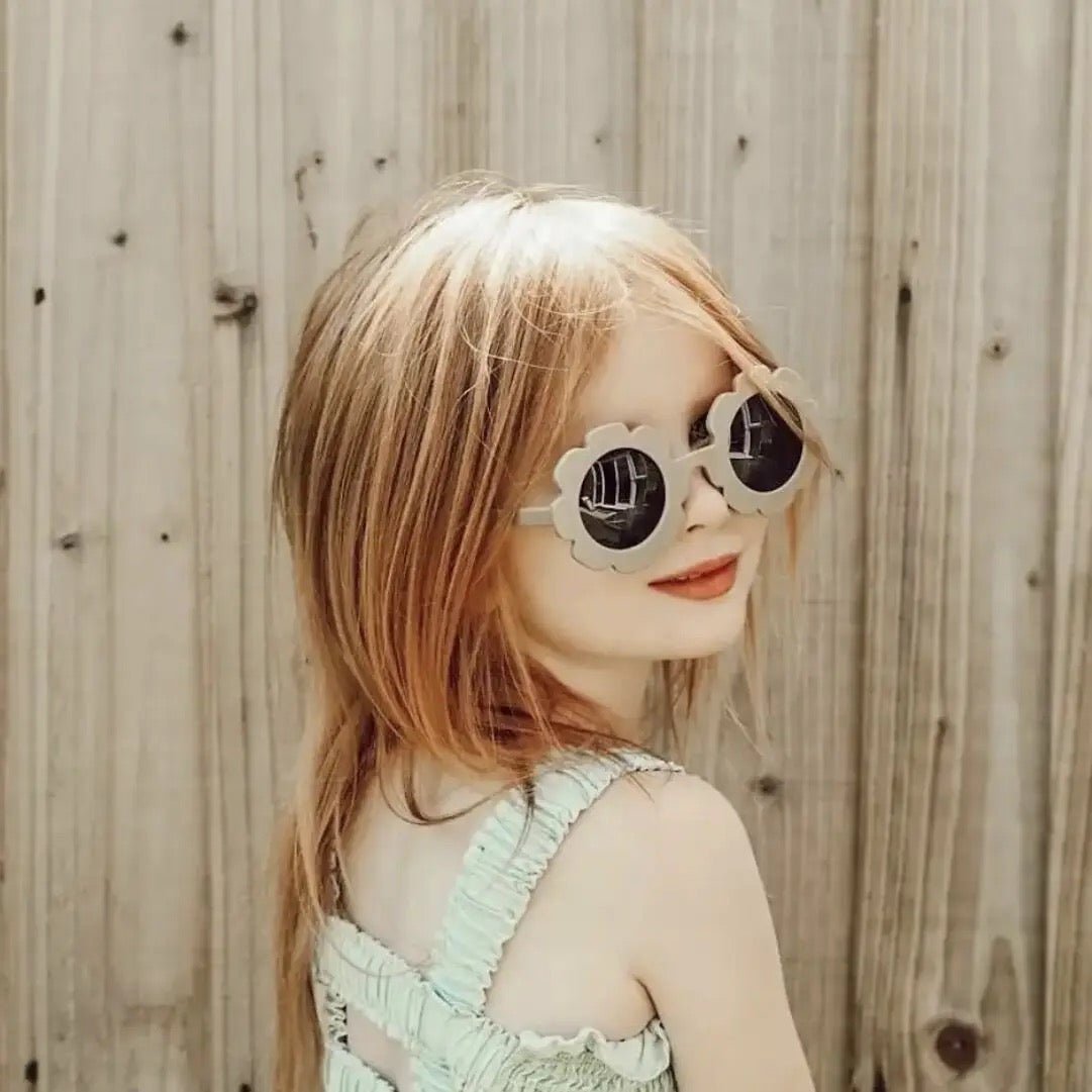 Blumensonnenbrille mit Haarspangen - 3er Set (Lila/Rosegold) - Thibs Baby Club