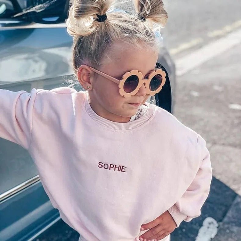 Blumensonnenbrille mit Haarspangen - 3er Set (Maron/Braun) - Thibs Baby Club