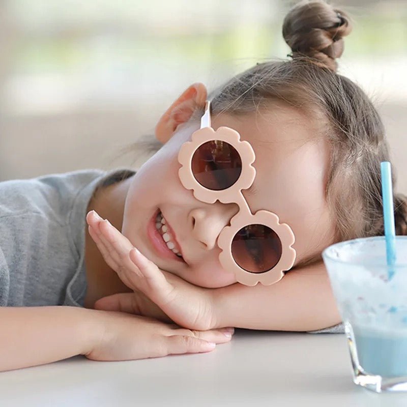 Blumensonnenbrille mit Haarspangen - 3er Set (Rosa/Bisque) - Thibs Baby Club