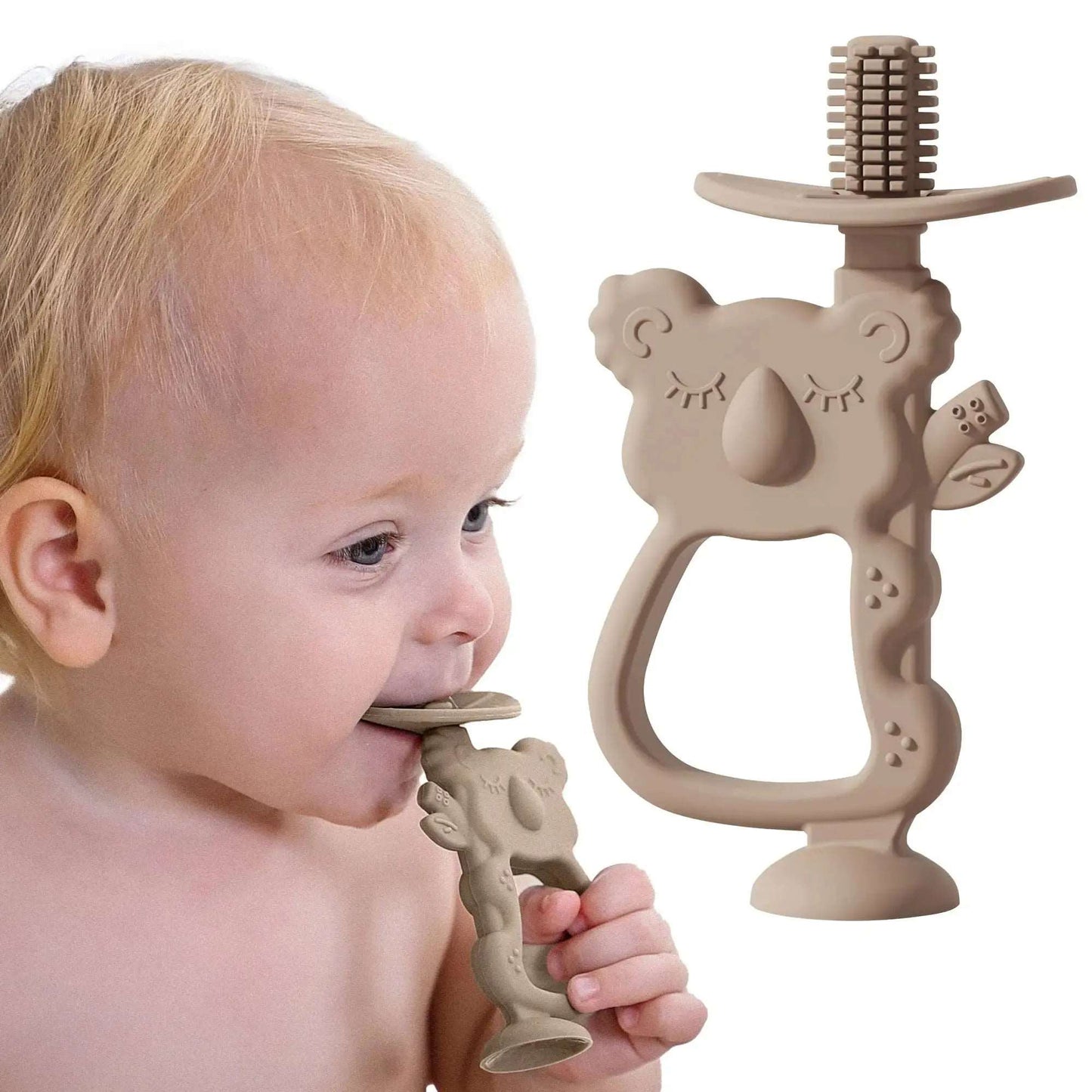 Koala 2 - in - 1 - Zahnbürste (Taupe) - Thibs Baby Club