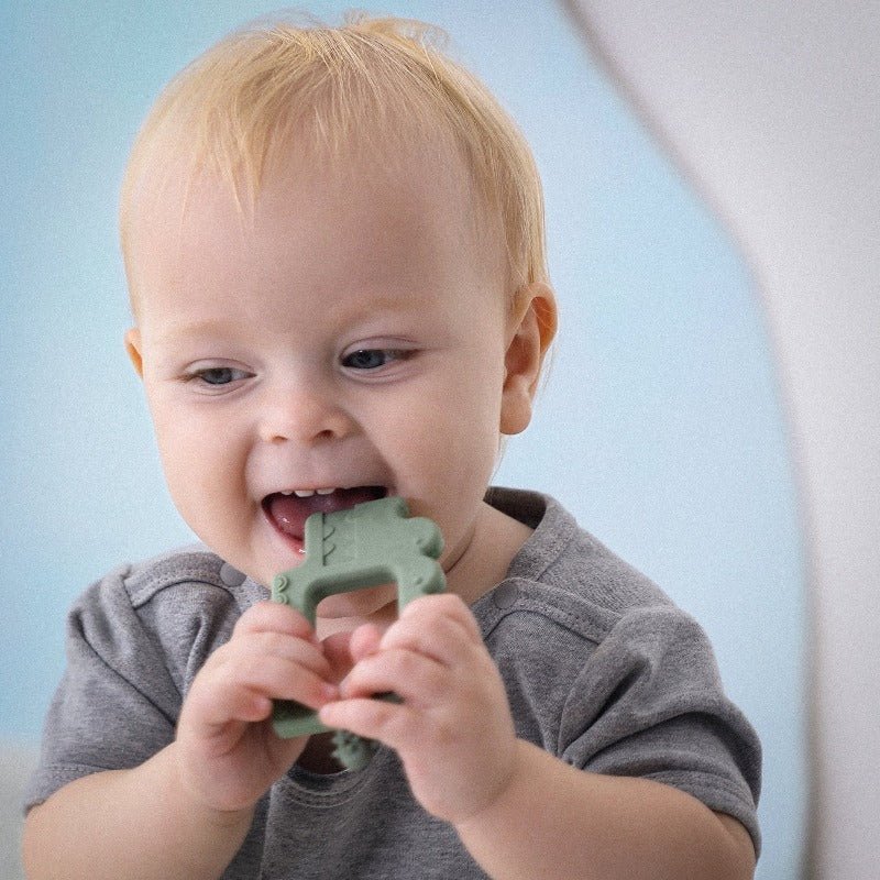 Krokodil Beißring (Khaki) - Thibs Baby Club