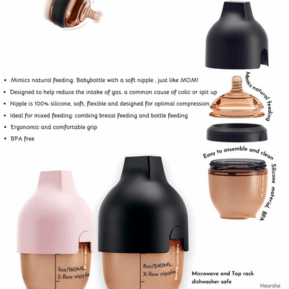 Ultrabreit Hals Babyflasche 240ml (Rosa)
