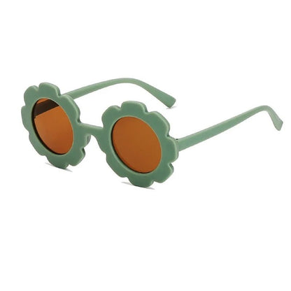 Blumensonnenbrille mit Haarspangen - 3er Set (Gelb/Khaki) - Thibs Baby Club
