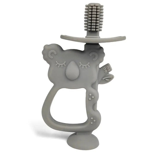 Koala 2-in-1 Zahnbürste (Hellgrau) - Thibs Baby Club