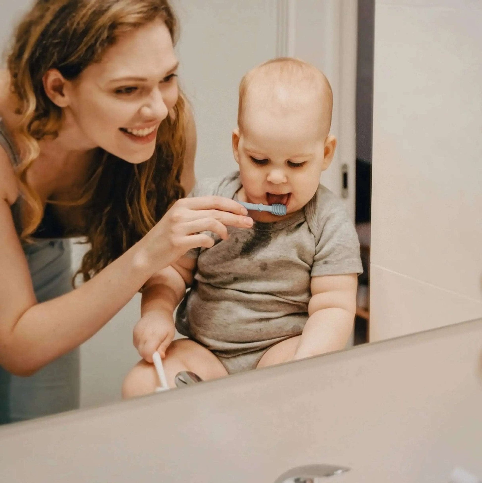 Mundpflegeset für Babys (Hellgrau) - Thibs Baby Club